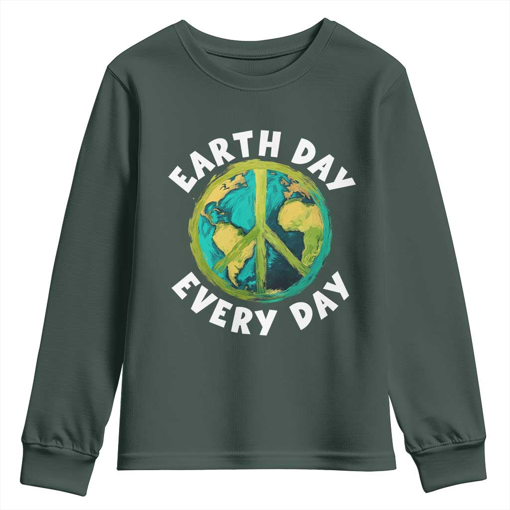 Earth Day Everyday Youth Sweatshirt Peace Sign Nature Lover