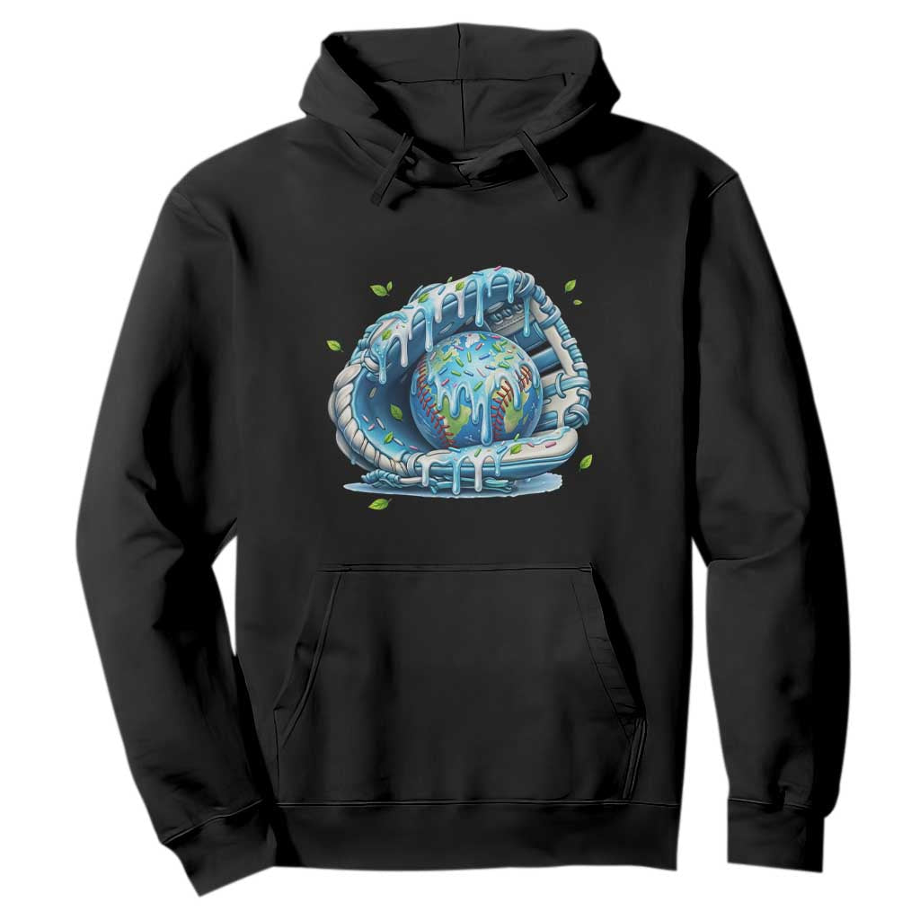 Earth Day Hoodie Funny Baseball Ice Cream Drip Glove Eco Friendly