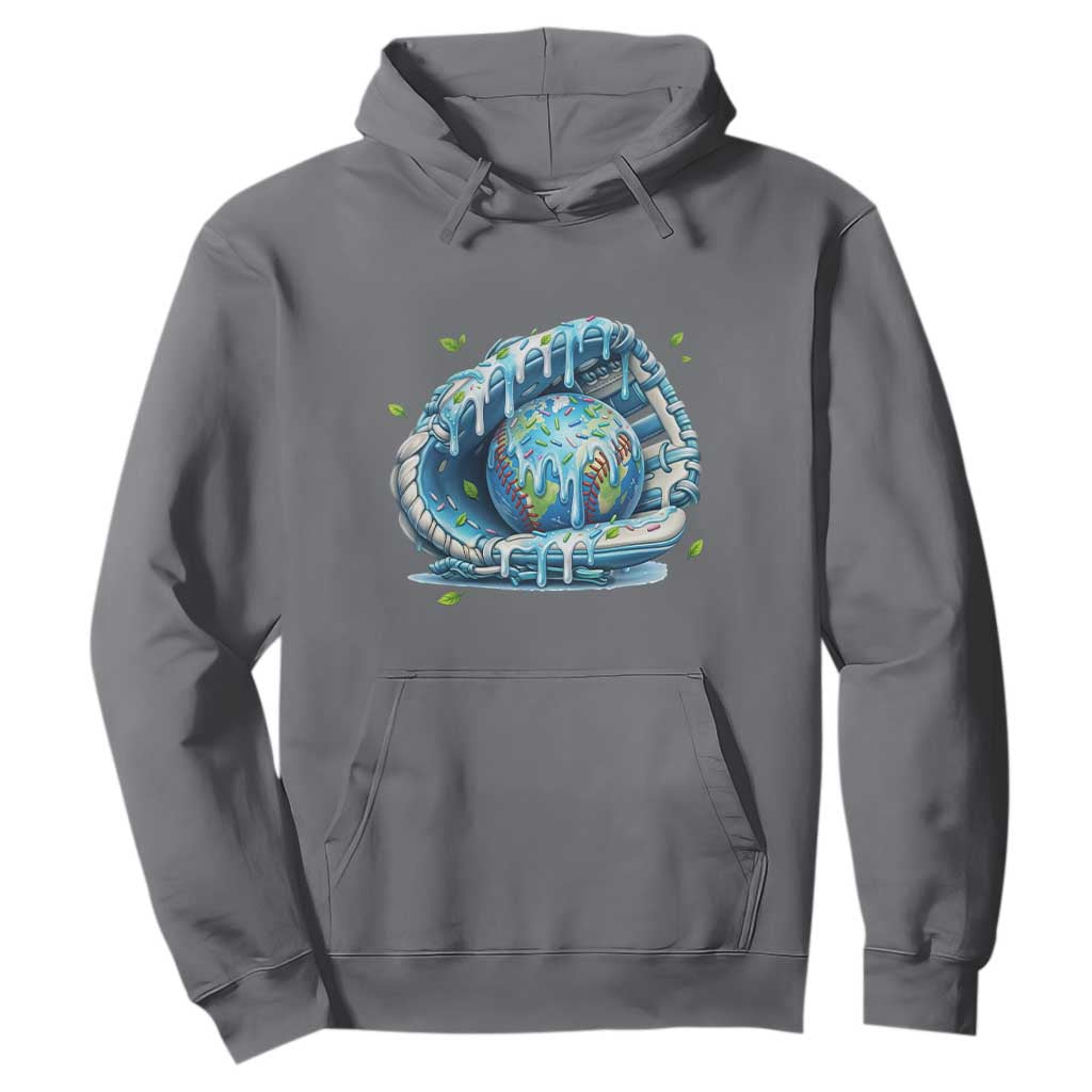 Earth Day Hoodie Funny Baseball Ice Cream Drip Glove Eco Friendly