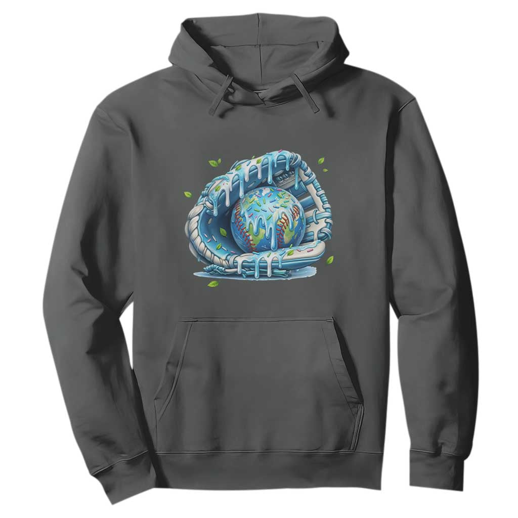 Earth Day Hoodie Funny Baseball Ice Cream Drip Glove Eco Friendly