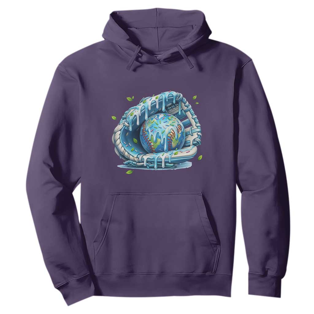 Earth Day Hoodie Funny Baseball Ice Cream Drip Glove Eco Friendly