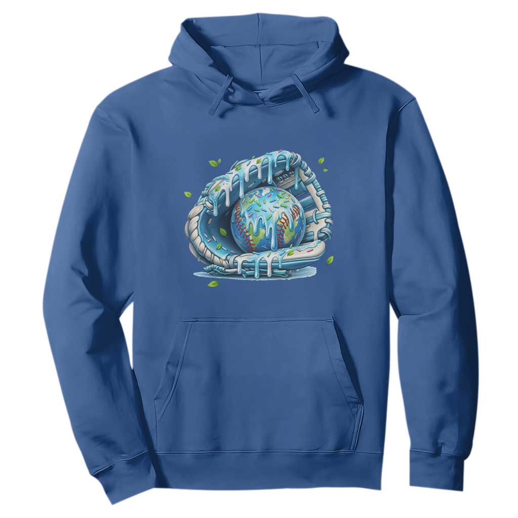 Earth Day Hoodie Funny Baseball Ice Cream Drip Glove Eco Friendly