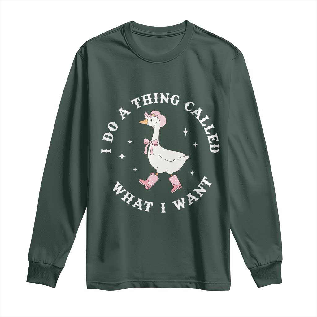 Western Cowgirl Silly Goose Meme Long Sleeve Shirt I Do A Thing Called What I Want - African Pride