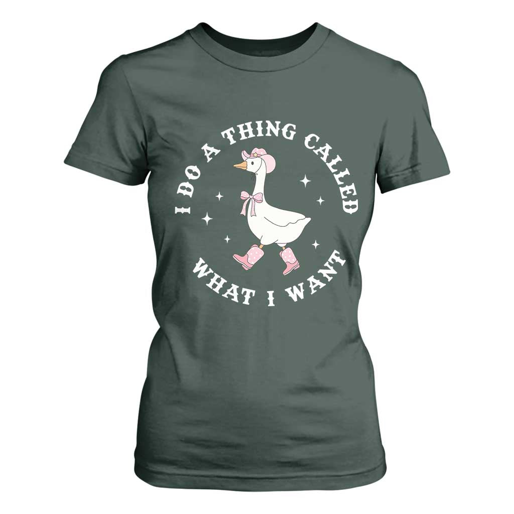 Western Cowgirl Silly Goose Meme T Shirt For Women I Do A Thing Called What I Want - African Pride