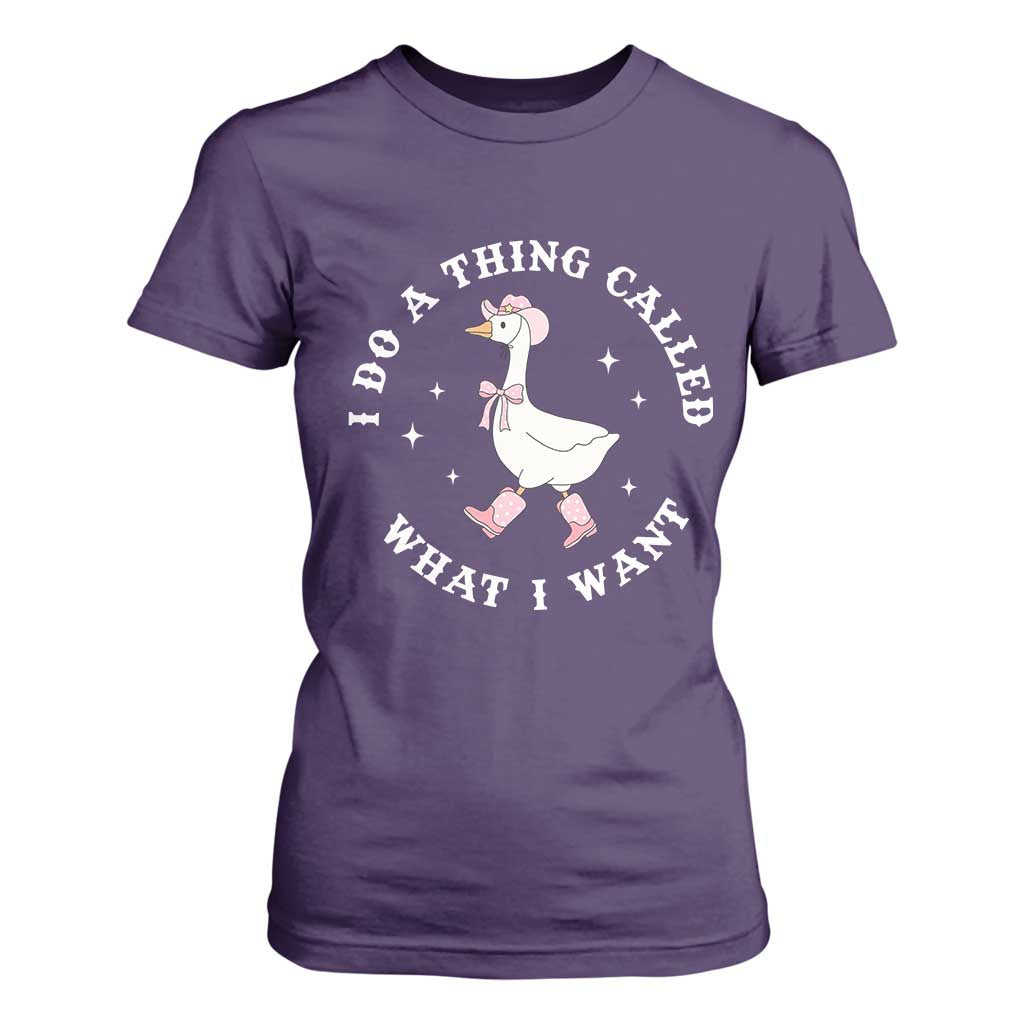 Western Cowgirl Silly Goose Meme T Shirt For Women I Do A Thing Called What I Want - African Pride