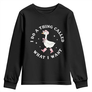 Western Cowgirl Silly Goose Meme Youth Sweatshirt I Do A Thing Called What I Want - African Pride