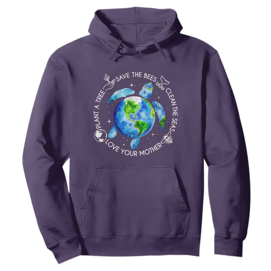 Earth Day Sea Turtle Hoodie Save Bees Plant Trees Clean Seas Environmentalist