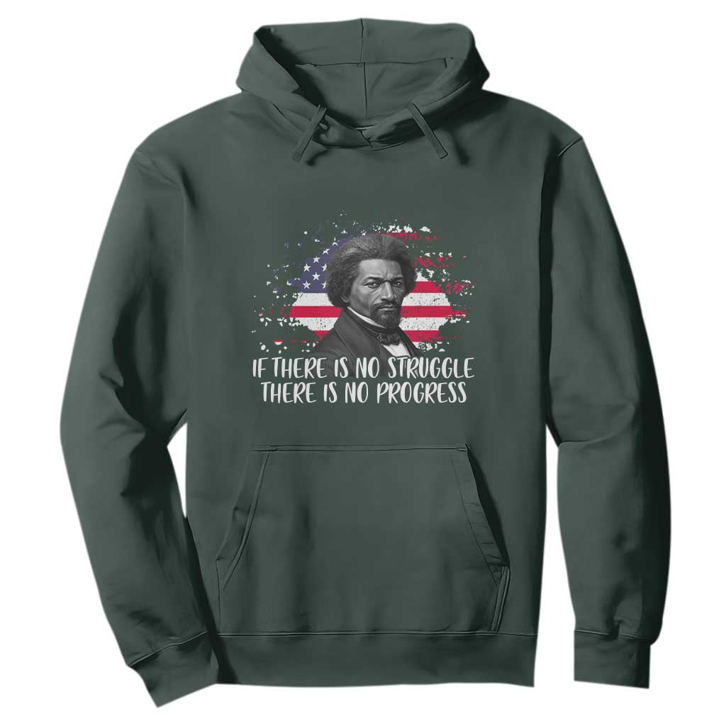 Frederick Douglass American Flag Hoodie Is There Is No Struggle There Is No Progress - African Pride