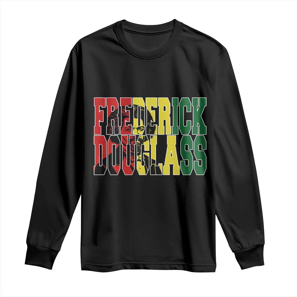 Frederick Douglass Long Sleeve Shirt Pan African Flag Black History Month - African Pride