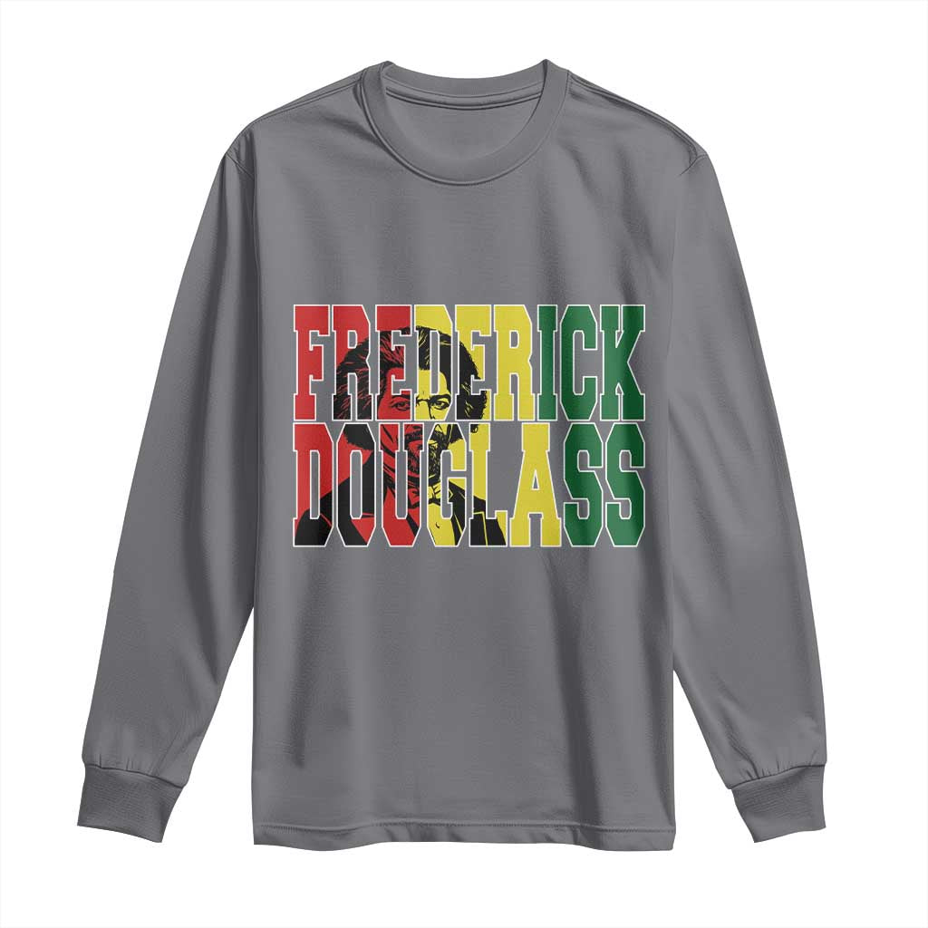 Frederick Douglass Long Sleeve Shirt Pan African Flag Black History Month - African Pride