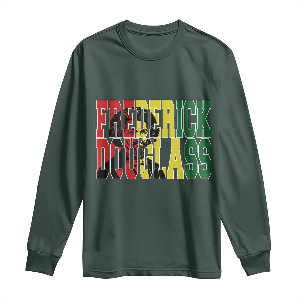 Frederick Douglass Long Sleeve Shirt Pan African Flag Black History Month - African Pride