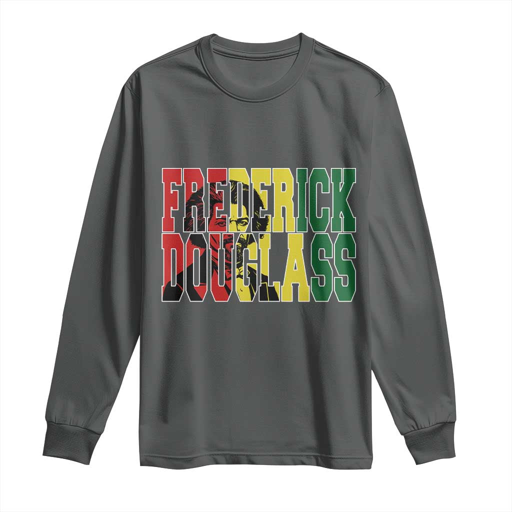 Frederick Douglass Long Sleeve Shirt Pan African Flag Black History Month - African Pride