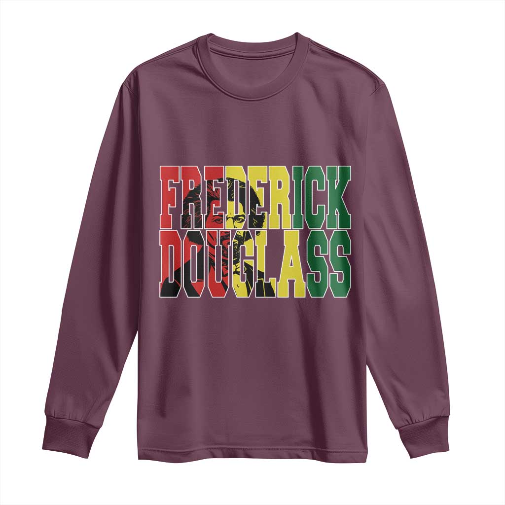 Frederick Douglass Long Sleeve Shirt Pan African Flag Black History Month - African Pride
