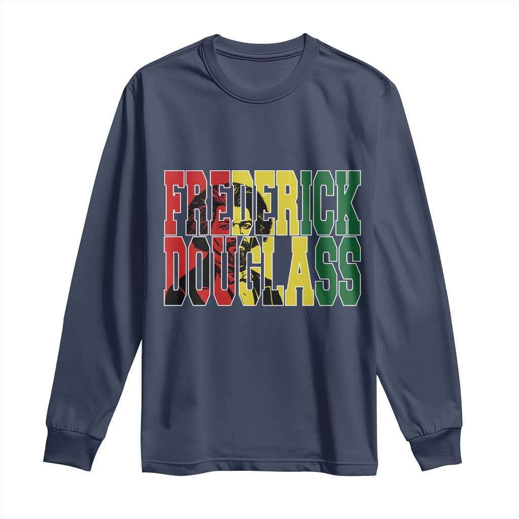 Frederick Douglass Long Sleeve Shirt Pan African Flag Black History Month - African Pride