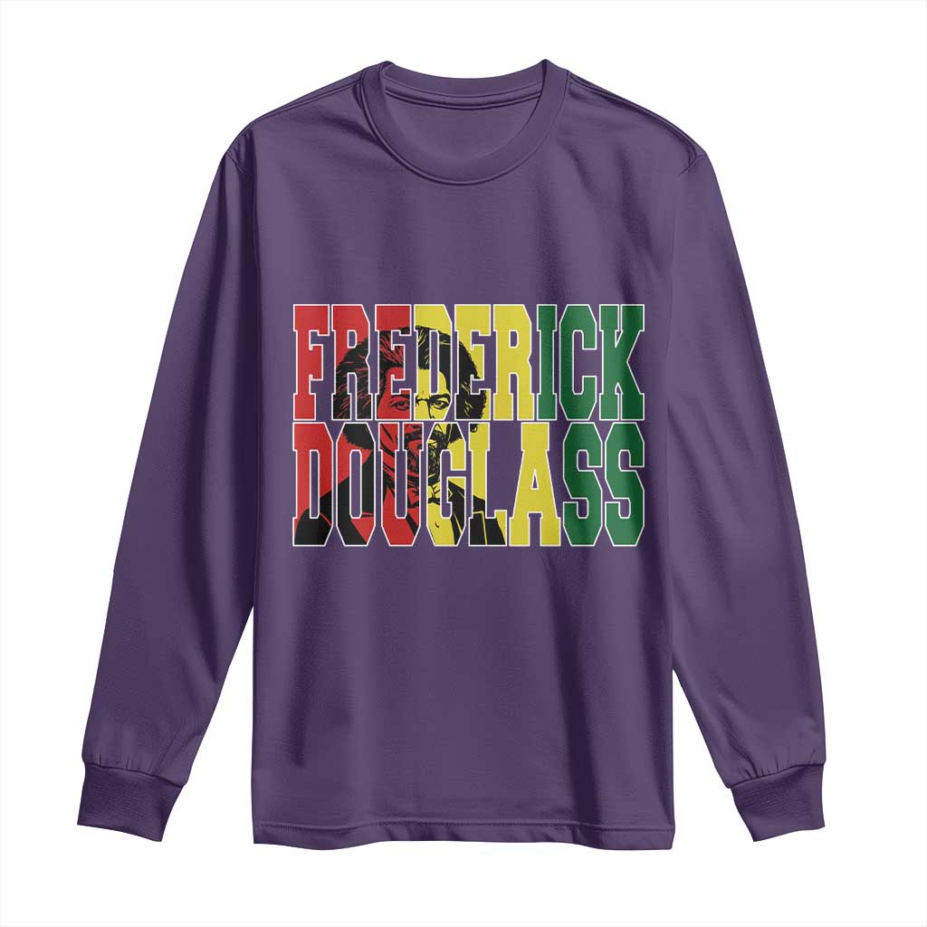 Frederick Douglass Long Sleeve Shirt Pan African Flag Black History Month - African Pride