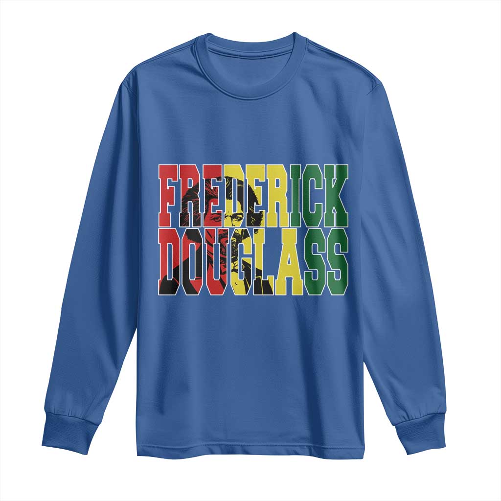 Frederick Douglass Long Sleeve Shirt Pan African Flag Black History Month - African Pride