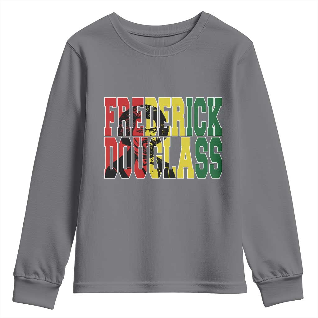 Frederick Douglass Youth Sweatshirt Pan African Flag Black History Month - African Pride
