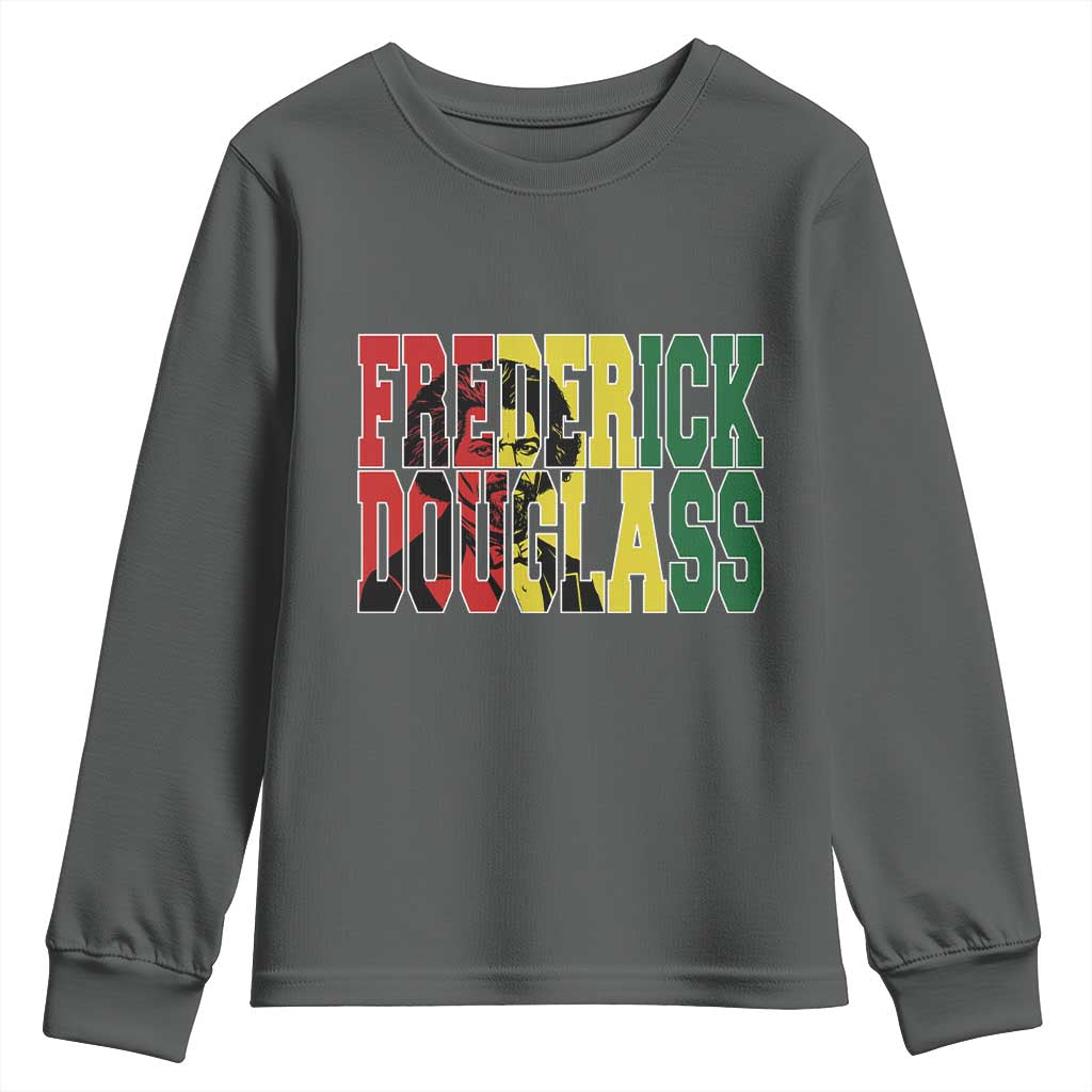Frederick Douglass Youth Sweatshirt Pan African Flag Black History Month - African Pride