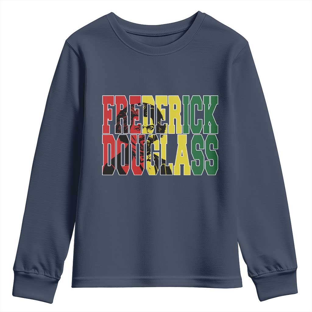 Frederick Douglass Youth Sweatshirt Pan African Flag Black History Month - African Pride