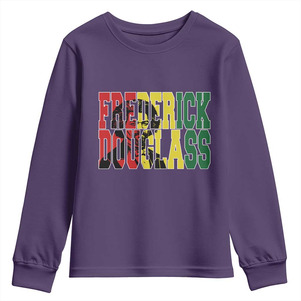 Frederick Douglass Youth Sweatshirt Pan African Flag Black History Month - African Pride
