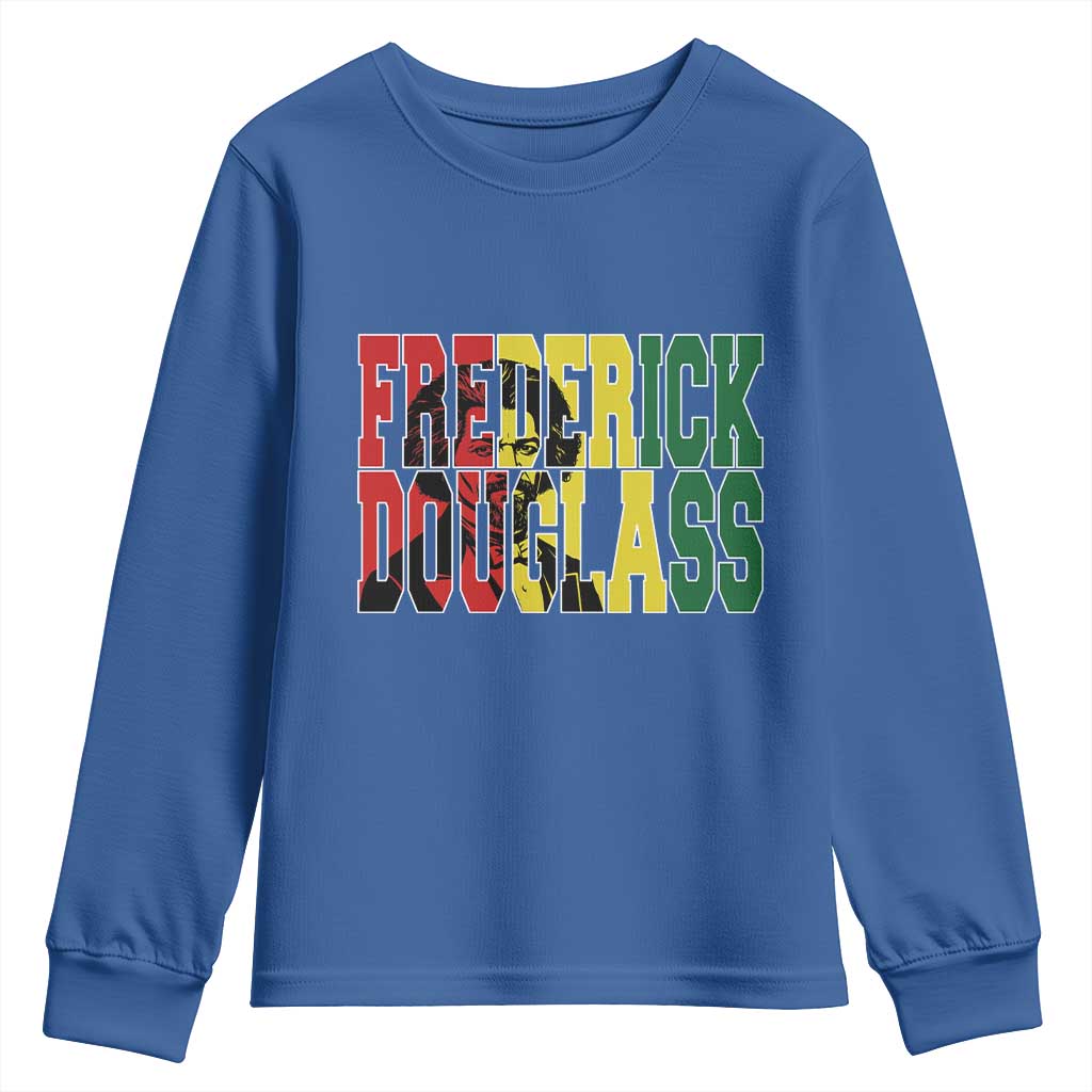Frederick Douglass Youth Sweatshirt Pan African Flag Black History Month - African Pride
