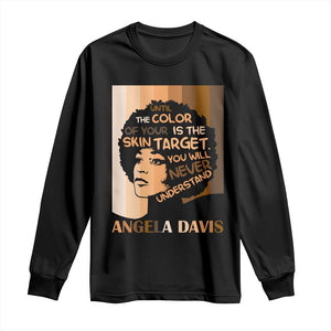 Angela Davis Inspirational Quote Long Sleeve Shirt Black Pride Melanin - African Pride