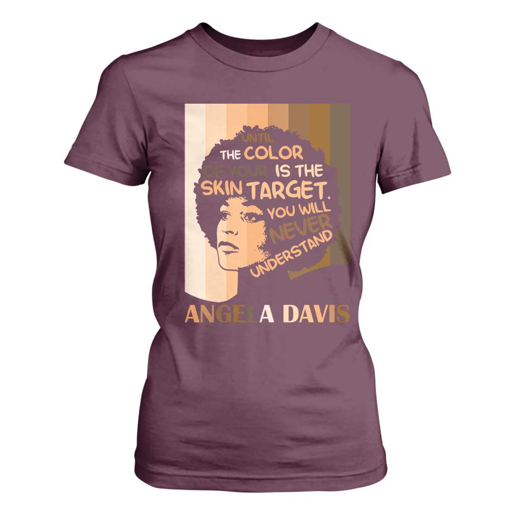 Angela Davis Inspirational Quote T Shirt For Women Black Pride Melanin - African Pride