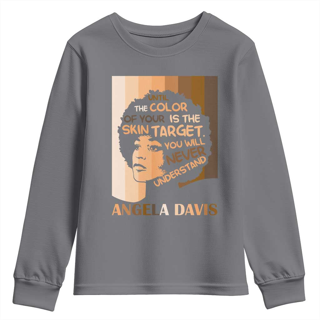 Angela Davis Inspirational Quote Youth Sweatshirt Black Pride Melanin - African Pride