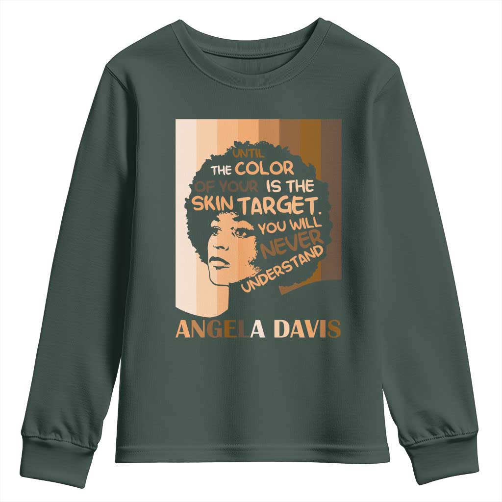 Angela Davis Inspirational Quote Youth Sweatshirt Black Pride Melanin - African Pride