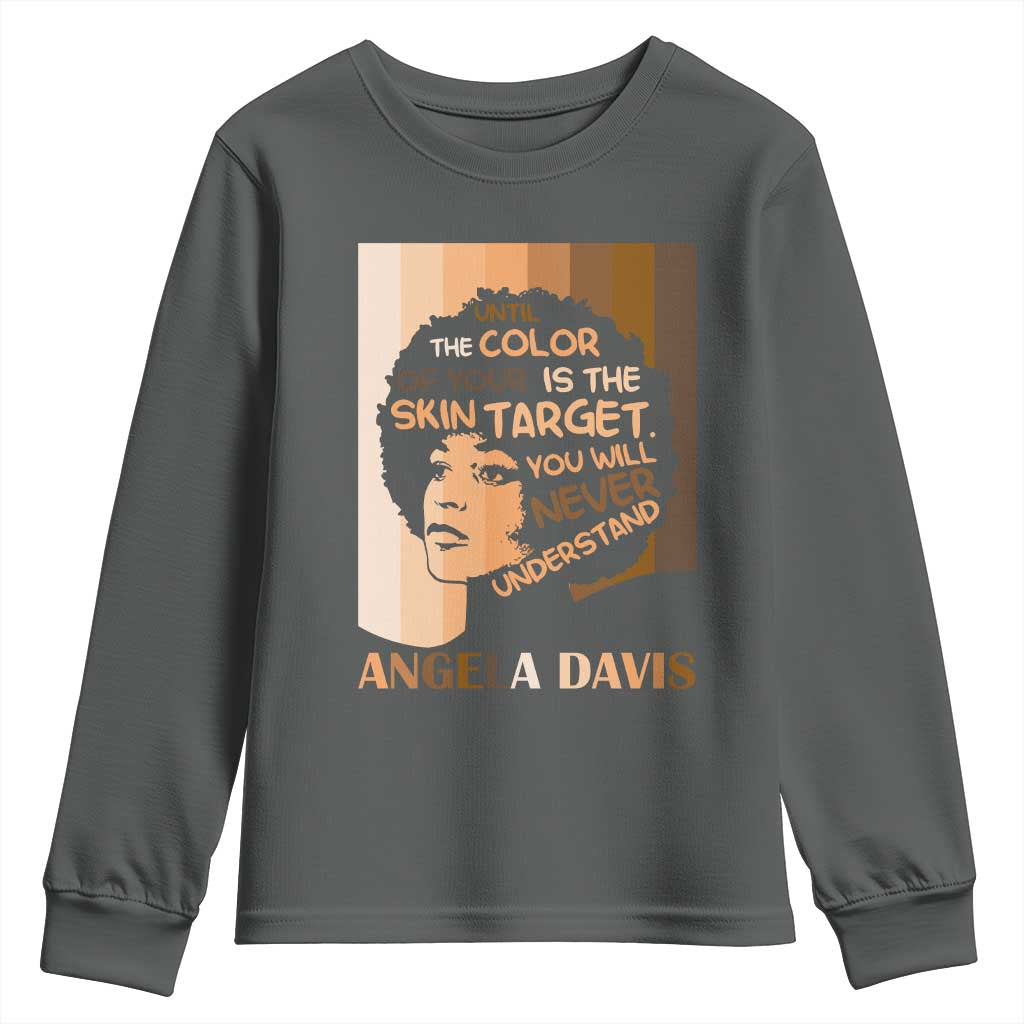 Angela Davis Inspirational Quote Youth Sweatshirt Black Pride Melanin - African Pride