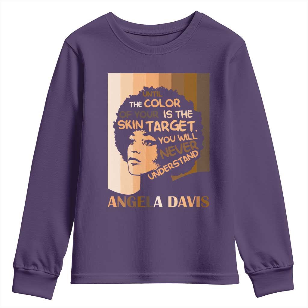 Angela Davis Inspirational Quote Youth Sweatshirt Black Pride Melanin - African Pride