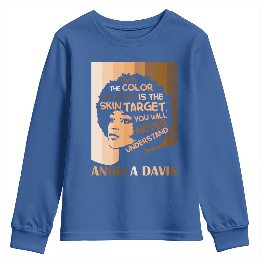 Angela Davis Inspirational Quote Youth Sweatshirt Black Pride Melanin - African Pride