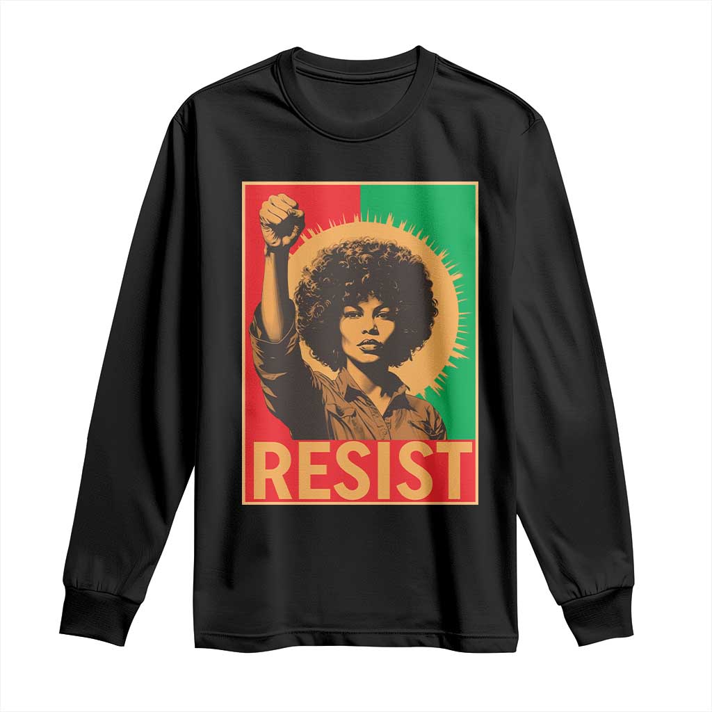 Angela Davis Long Sleeve Shirt Political Protest Resist Civil Rights Freedom - African Pride