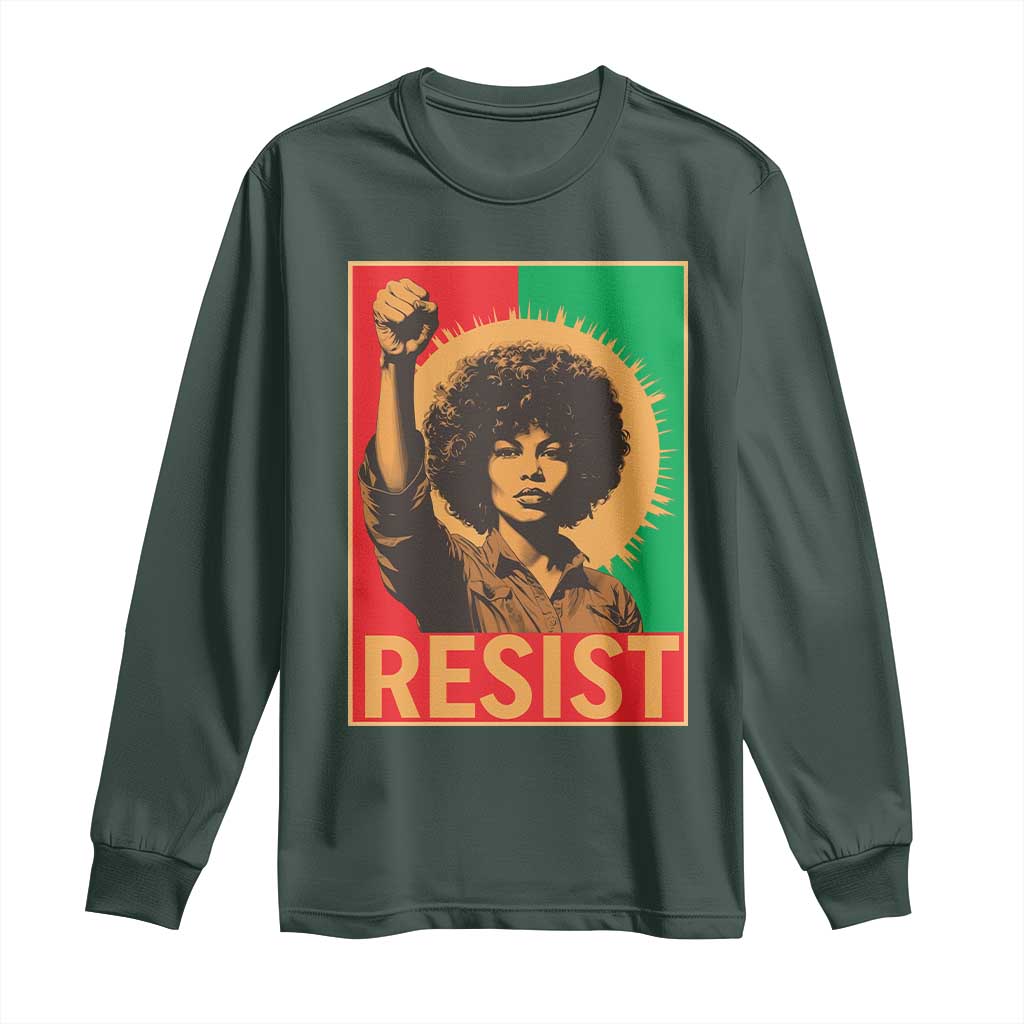 Angela Davis Long Sleeve Shirt Political Protest Resist Civil Rights Freedom - African Pride