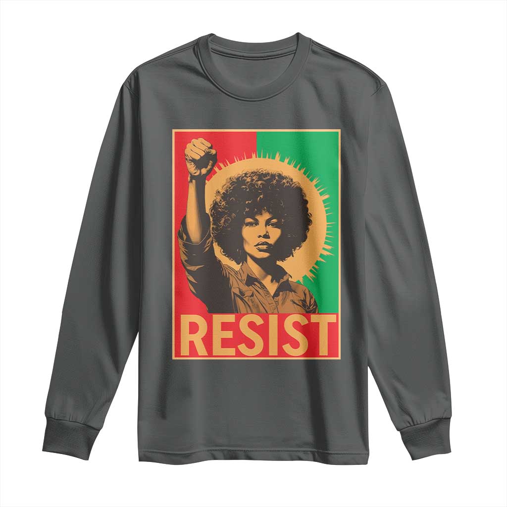 Angela Davis Long Sleeve Shirt Political Protest Resist Civil Rights Freedom - African Pride