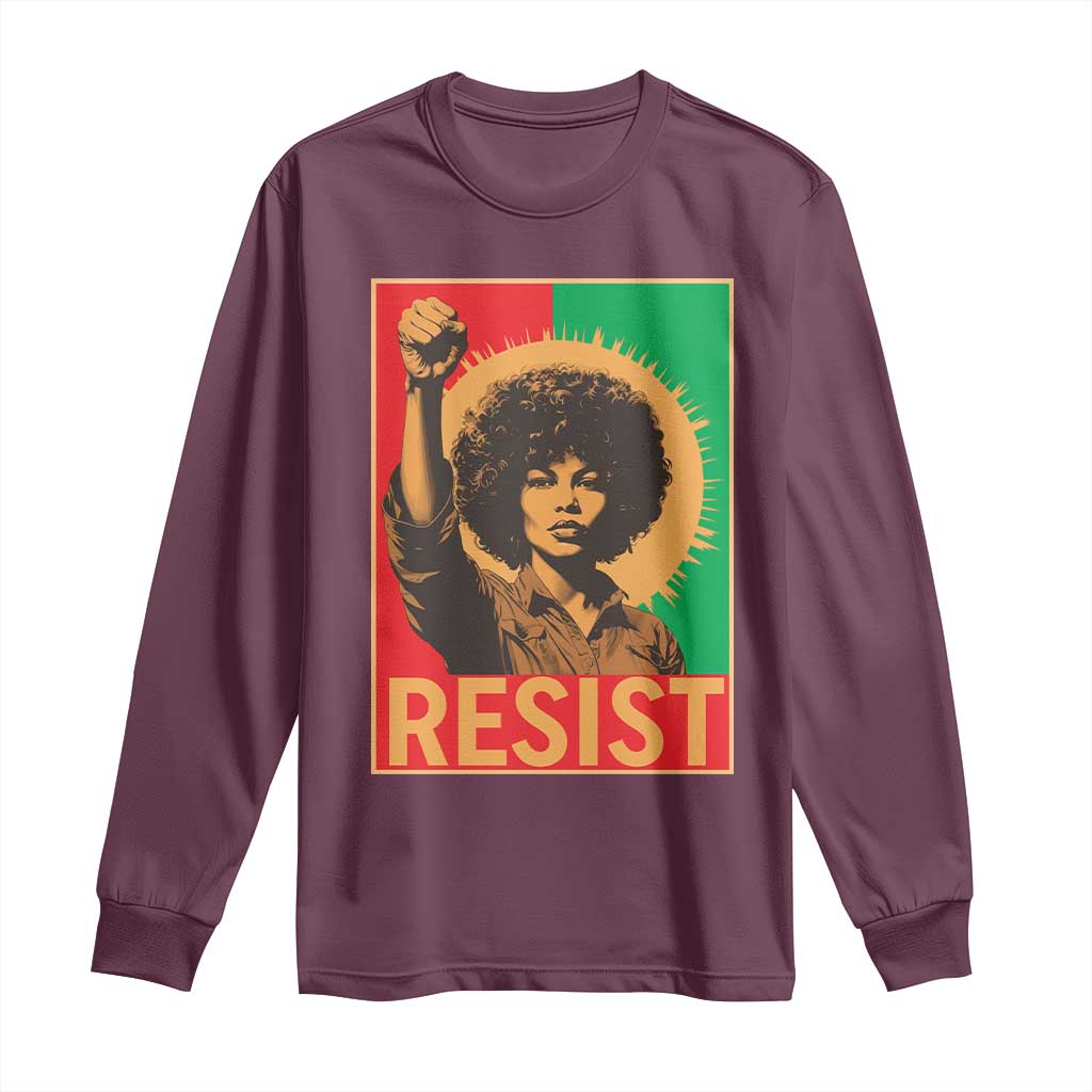 Angela Davis Long Sleeve Shirt Political Protest Resist Civil Rights Freedom - African Pride