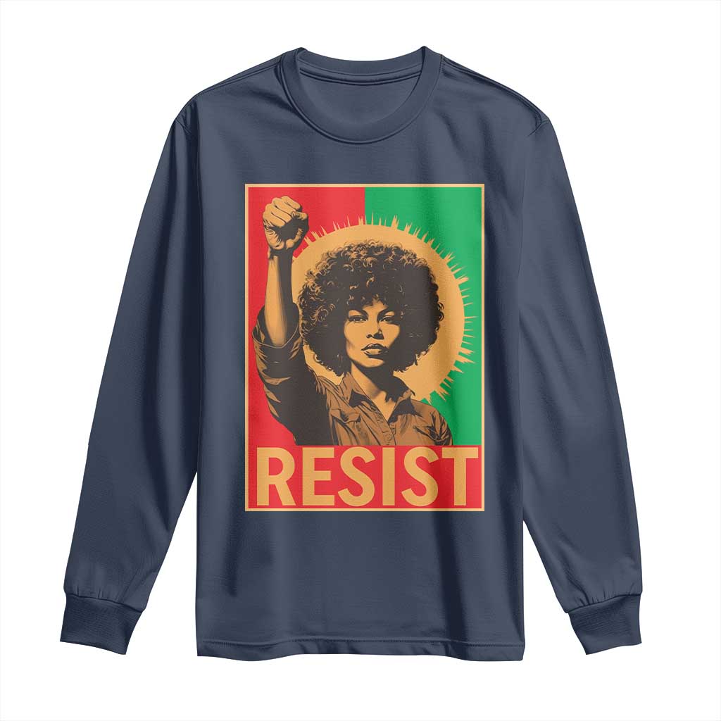 Angela Davis Long Sleeve Shirt Political Protest Resist Civil Rights Freedom - African Pride