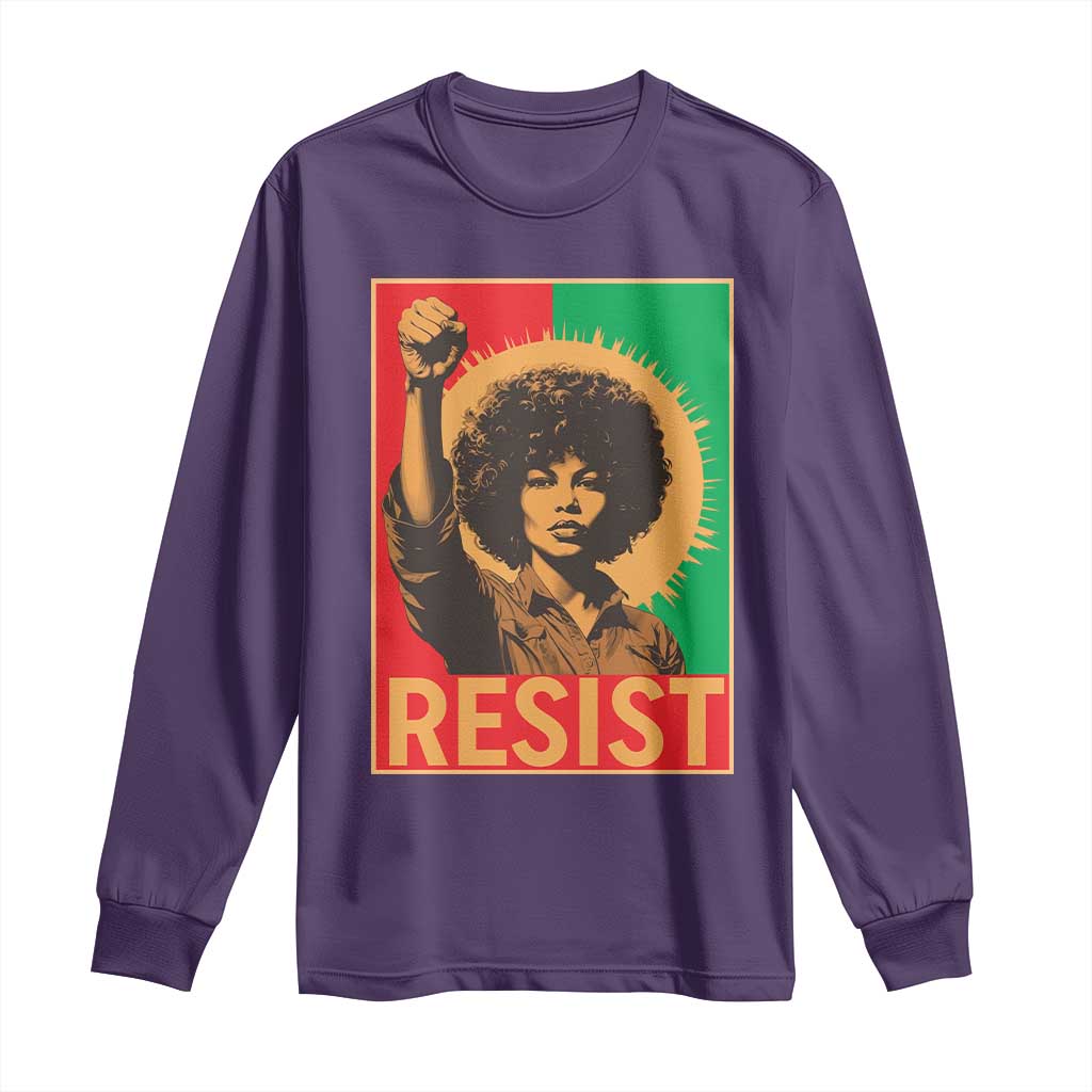 Angela Davis Long Sleeve Shirt Political Protest Resist Civil Rights Freedom - African Pride