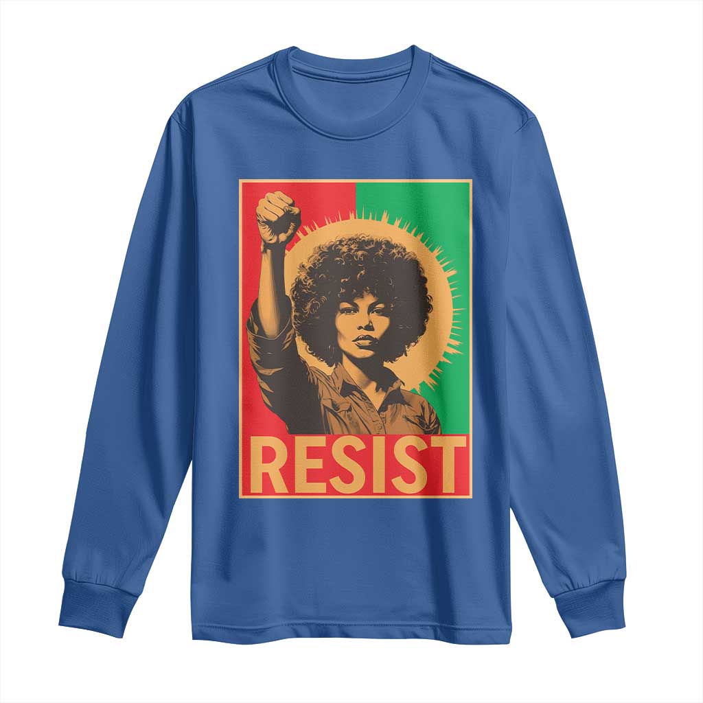 Angela Davis Long Sleeve Shirt Political Protest Resist Civil Rights Freedom - African Pride