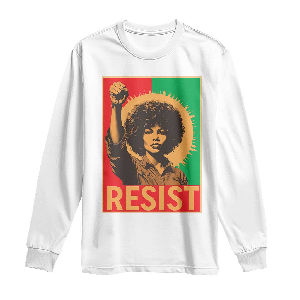 Angela Davis Long Sleeve Shirt Political Protest Resist Civil Rights Freedom - African Pride