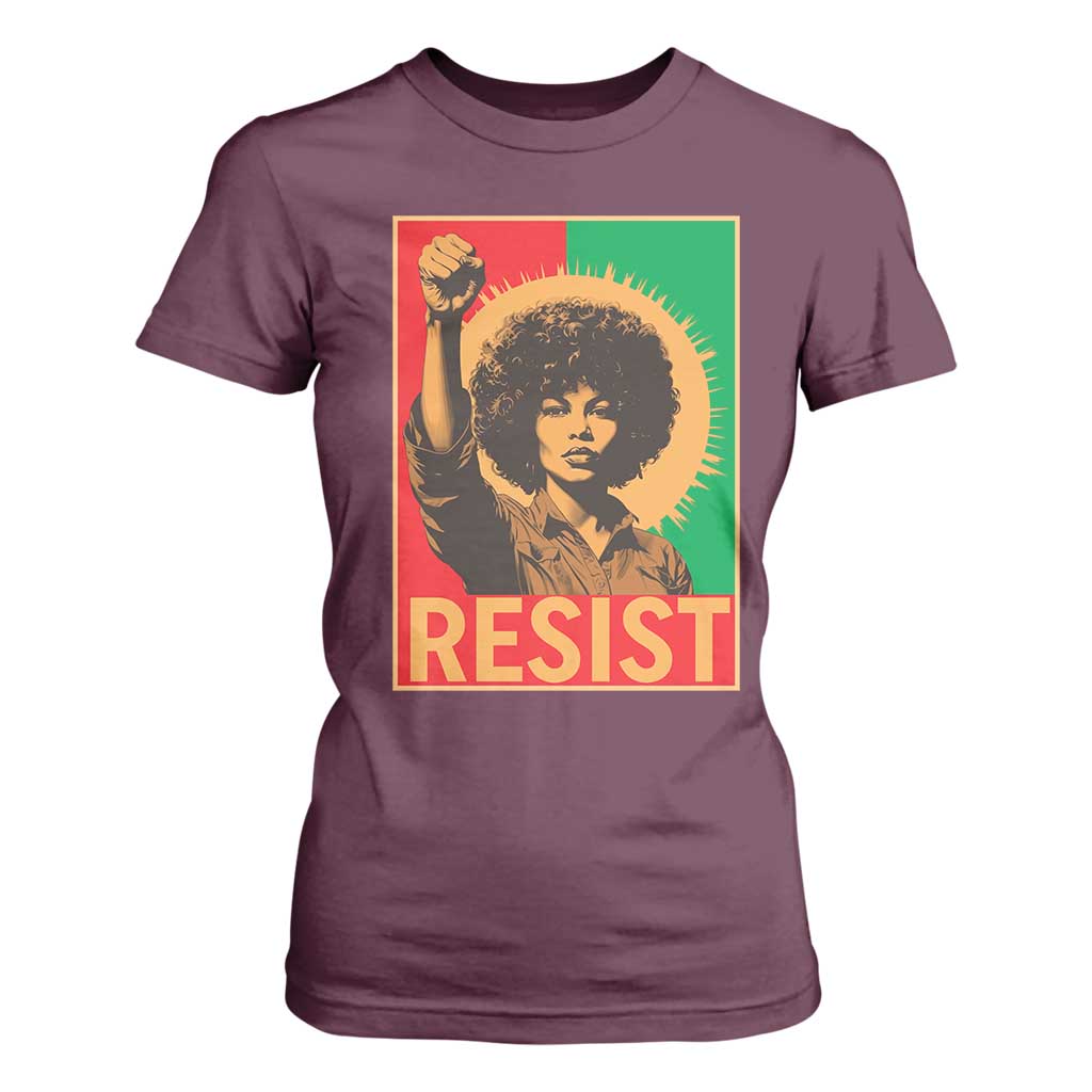 Angela Davis T Shirt For Women Political Protest Resist Civil Rights Freedom - African Pride