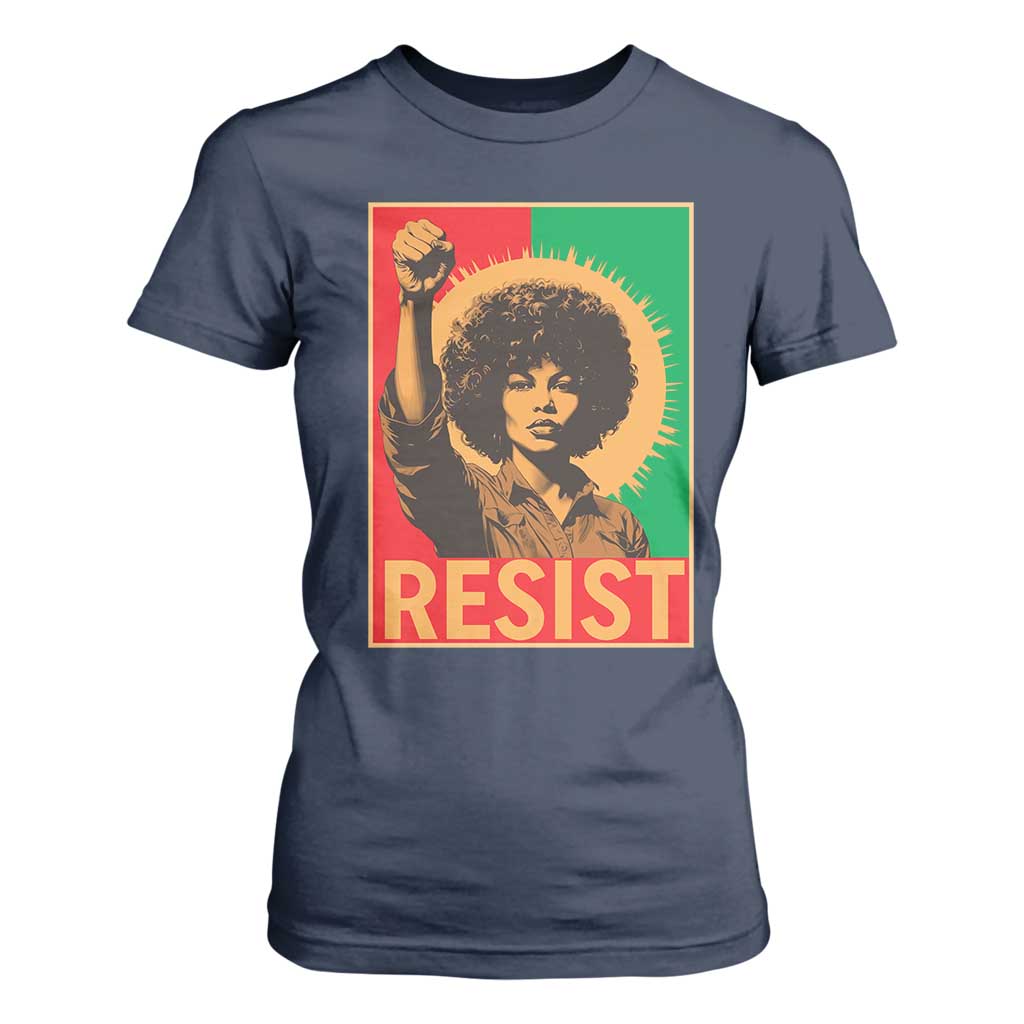 Angela Davis T Shirt For Women Political Protest Resist Civil Rights Freedom - African Pride
