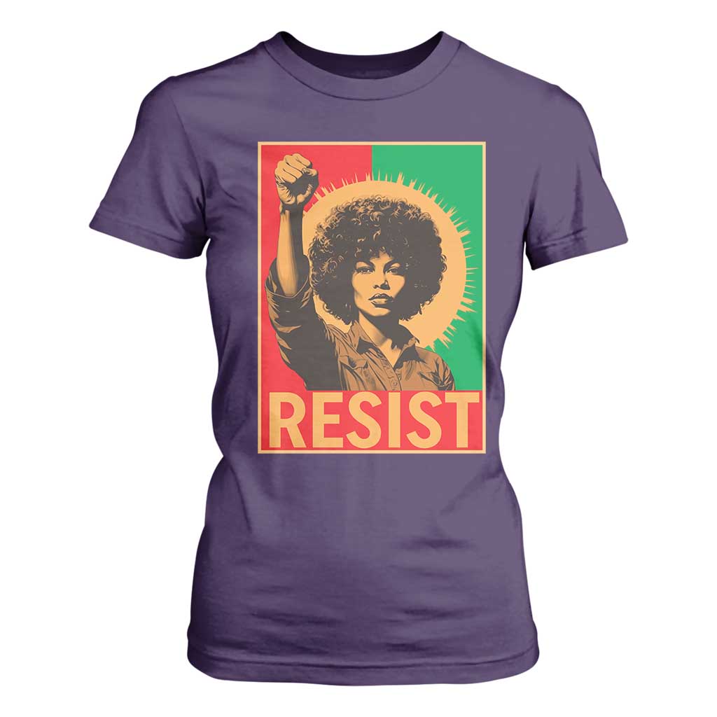 Angela Davis T Shirt For Women Political Protest Resist Civil Rights Freedom - African Pride