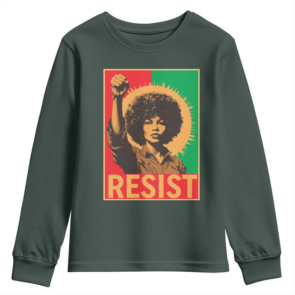 Angela Davis Youth Sweatshirt Political Protest Resist Civil Rights Freedom - African Pride