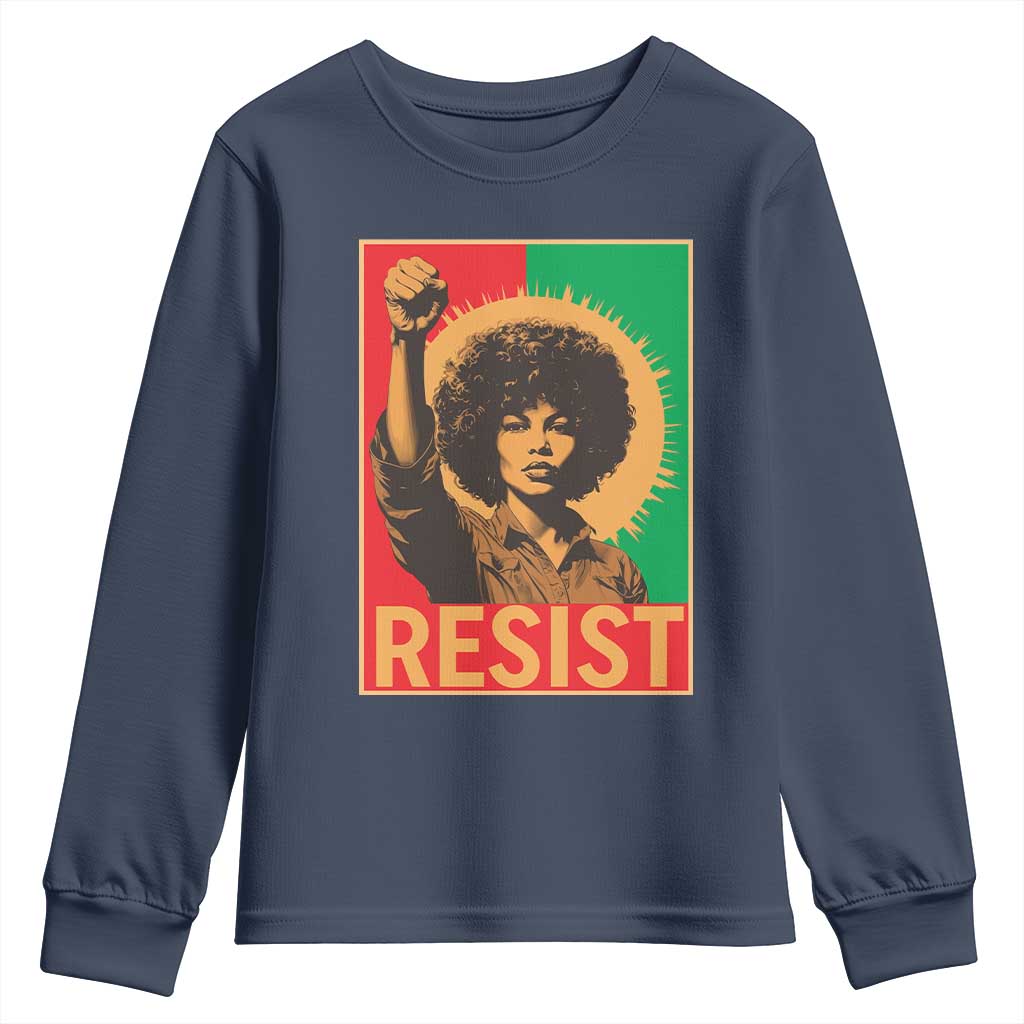 Angela Davis Youth Sweatshirt Political Protest Resist Civil Rights Freedom - African Pride