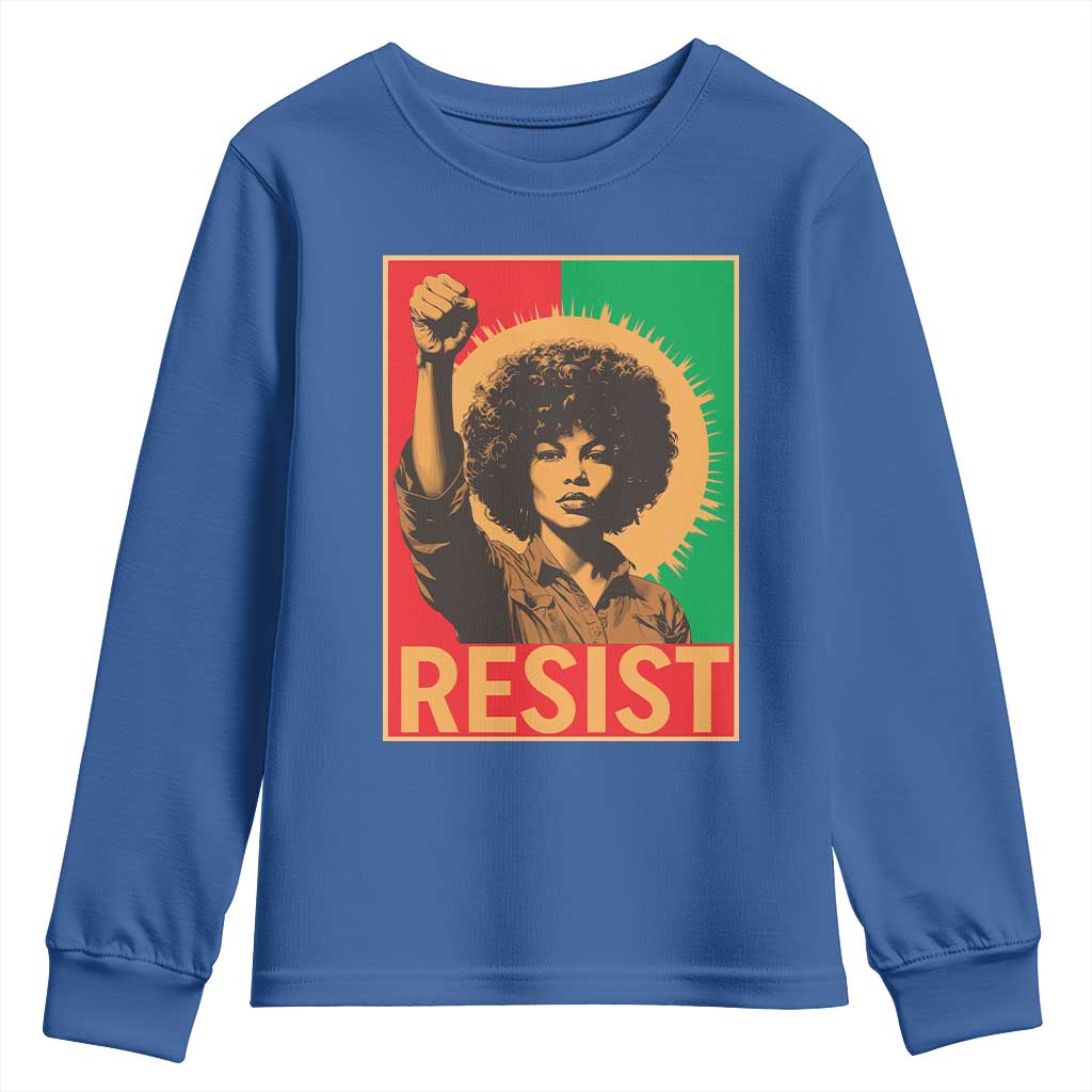 Angela Davis Youth Sweatshirt Political Protest Resist Civil Rights Freedom - African Pride