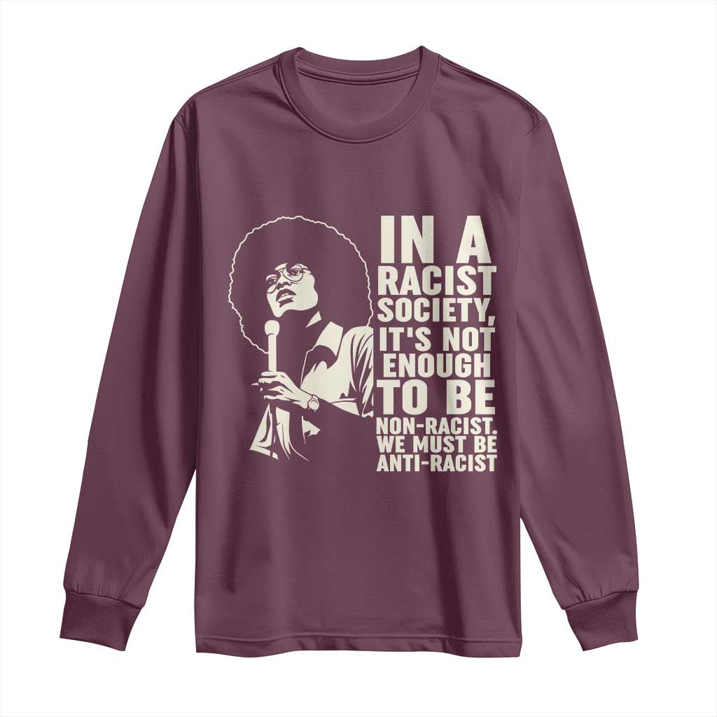 Angela Davis Inspirational Quote Long Sleeve Shirt - African Pride