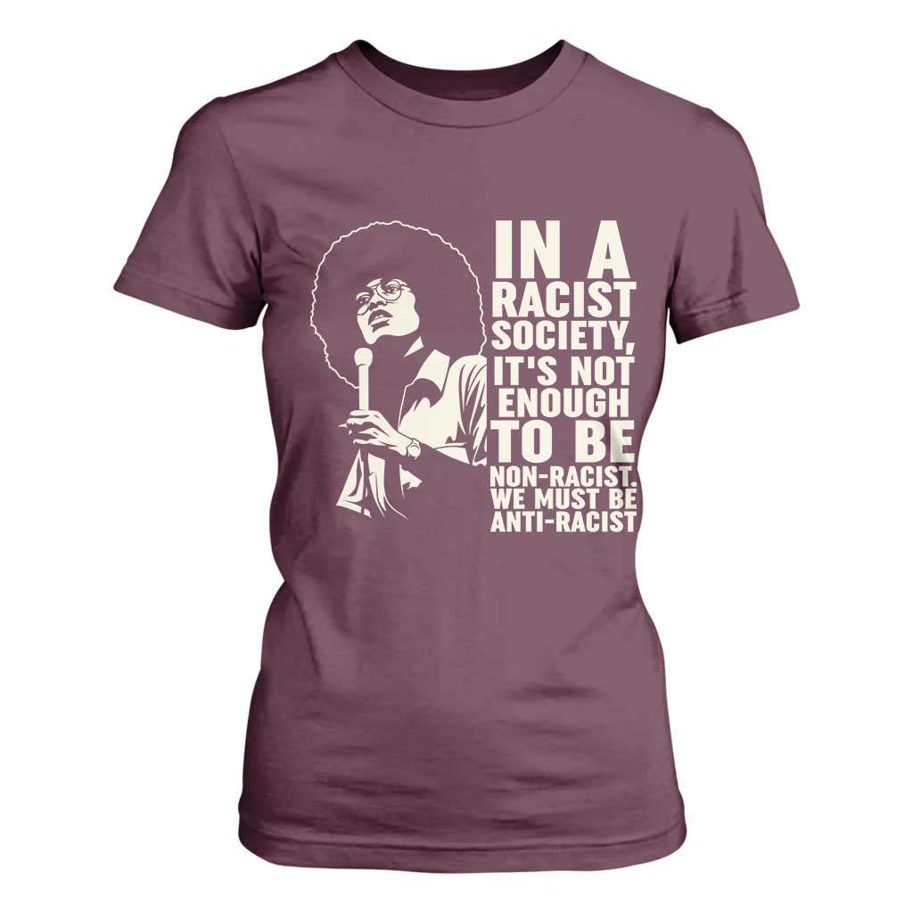 Angela Davis Inspirational Quote T Shirt For Women - African Pride