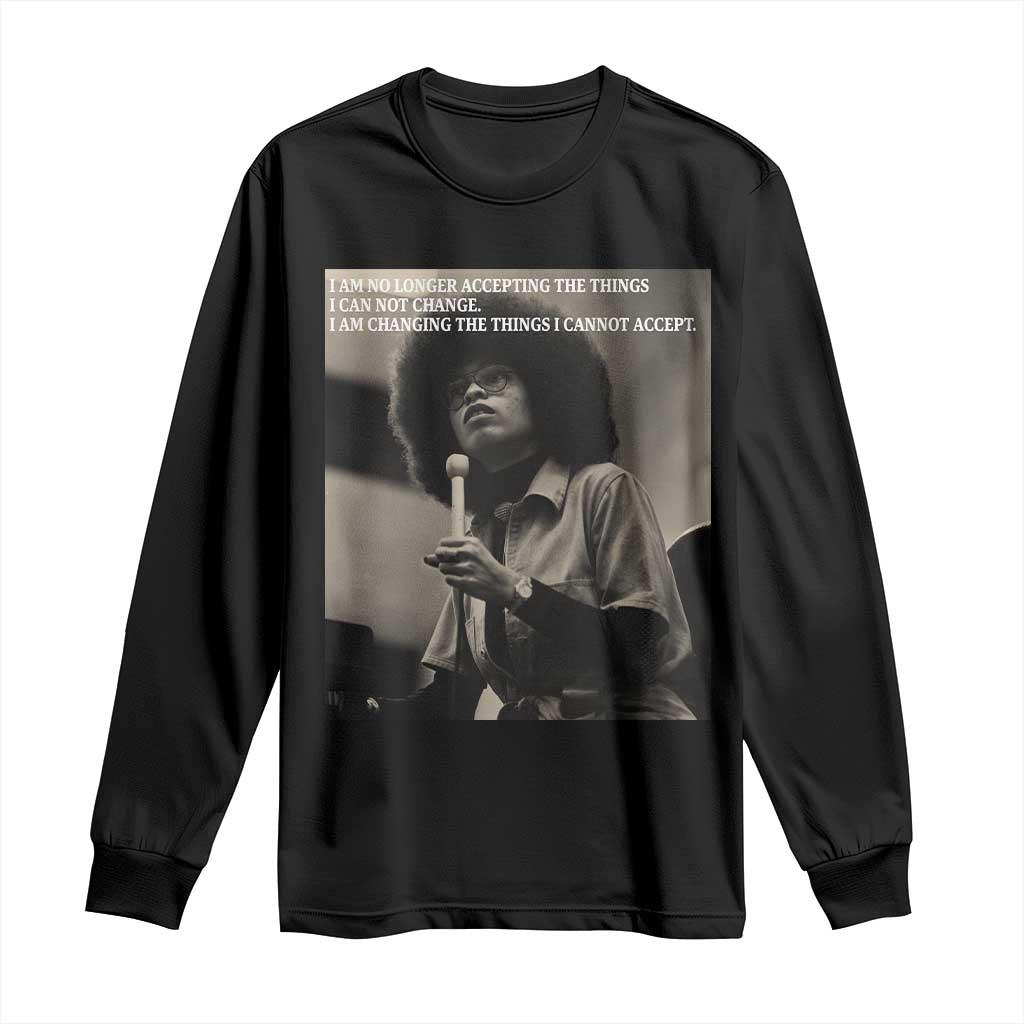 Angela Davis Inspirational Quote Long Sleeve Shirt Black History Month - African Pride