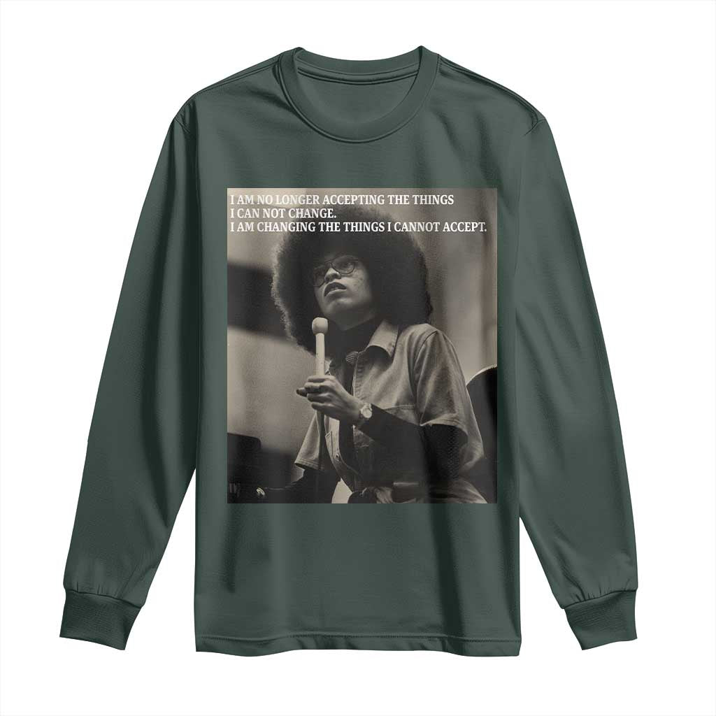 Angela Davis Inspirational Quote Long Sleeve Shirt Black History Month - African Pride
